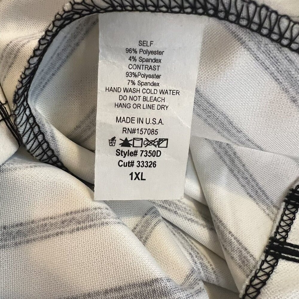 Find Me Plus Dress Size 1XL Striped Layered Short Sleeve‎ Peekaboo Front Midi - Picture 8 of 10